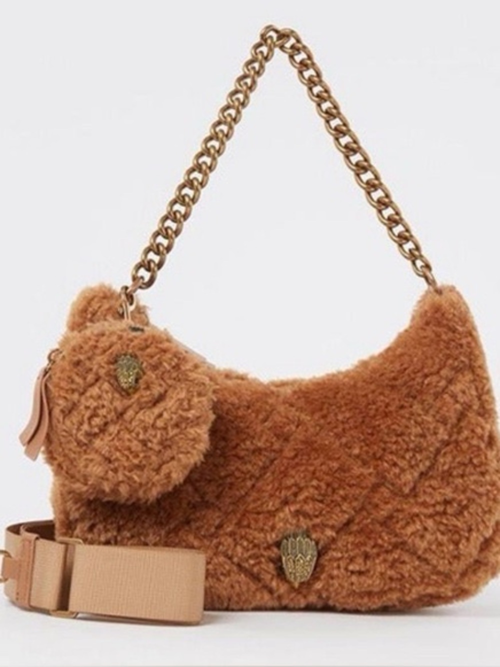 Kurt Geiger Brown Fur Shoulder/Crossbody Bag EUC